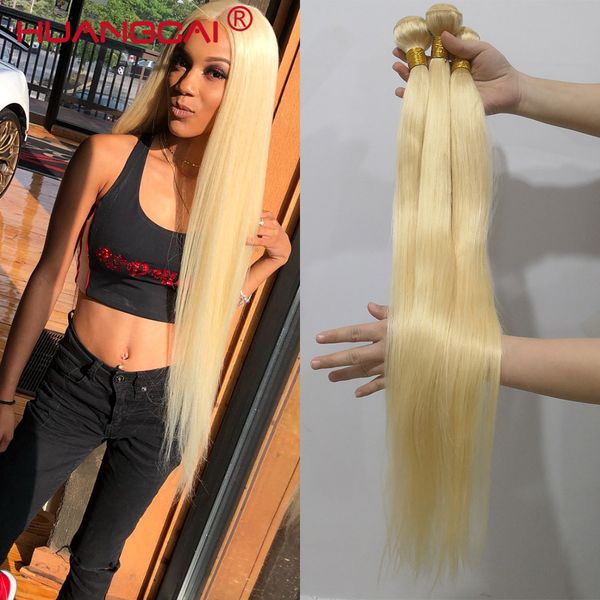 

613 blonde 36 38 40 inch brazilian hair weave bundles straight 100% human hair 3/4 bundles natural color remy hair extensions, Black;brown