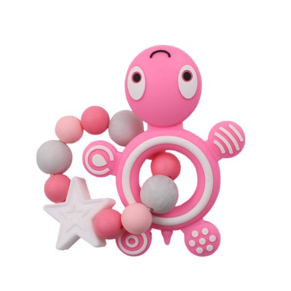 

pacifier) star silicone teether baby cartoon turtle molar toy baby teether bite glue