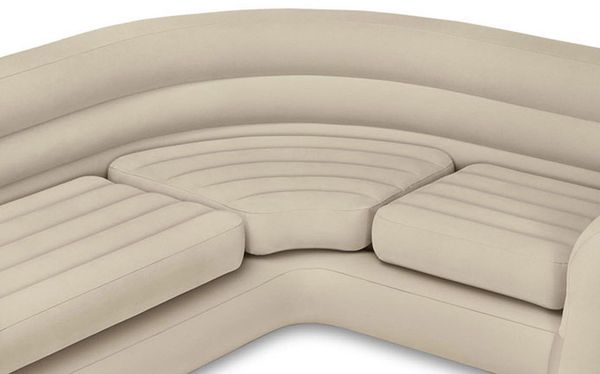 

intex надувной 68575ep угловой гостиная надувной матрас секционный диван, бежевый