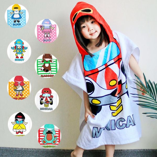 

мультфильм чистого хлопка детских халат пуловер плащ ванна towelcloak банных полотенце мальчики и девочки, дети полотенце