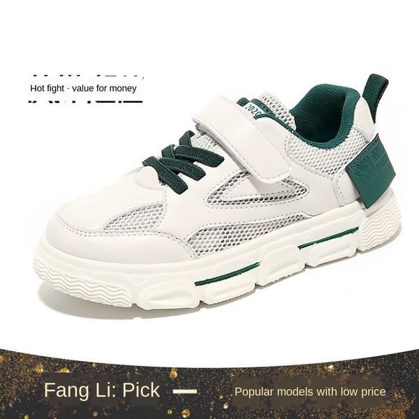 

boys' sneakers breathable 2020 new super sneakers, and children fiber children's single net children's net shoes small white, Black