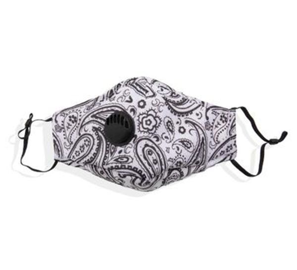 

mens reusable cotton face masks valve pm2.5 anti-dust fabric mask washable mask with breathe valve designer face mask 497, Black