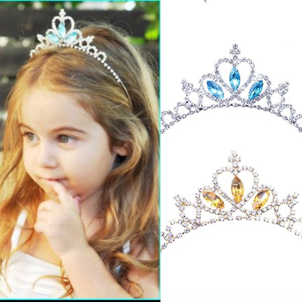 

new princess crown accessories headdress children's rhinestone activity rhinestone crown hair band little girl hair band, Slivery;white
