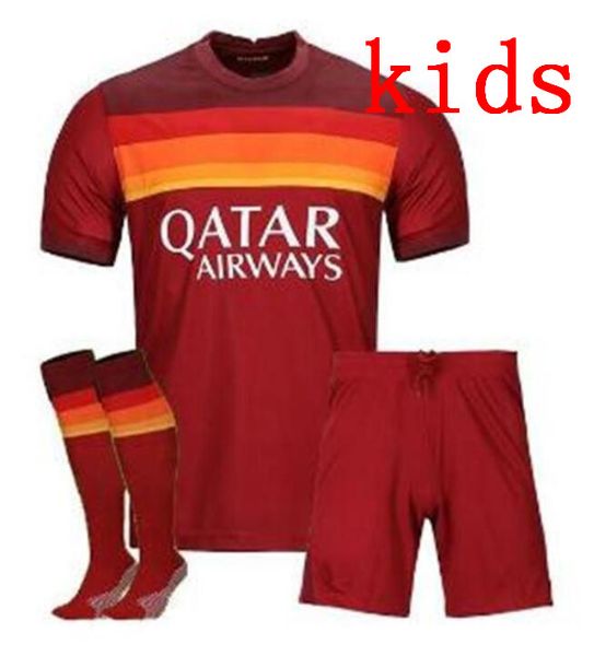 

kids 2020/21 as roma away home soccer jerseys 2020 2021 home rome dzeko fazio zaniolo pastore kolarov kids football shirts, Black