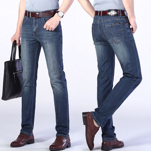 

new design summerbusiness mens jeans stretch thin slim-leg fit motorcycle biker denim fashion jeans us uk size w29-w40, Blue