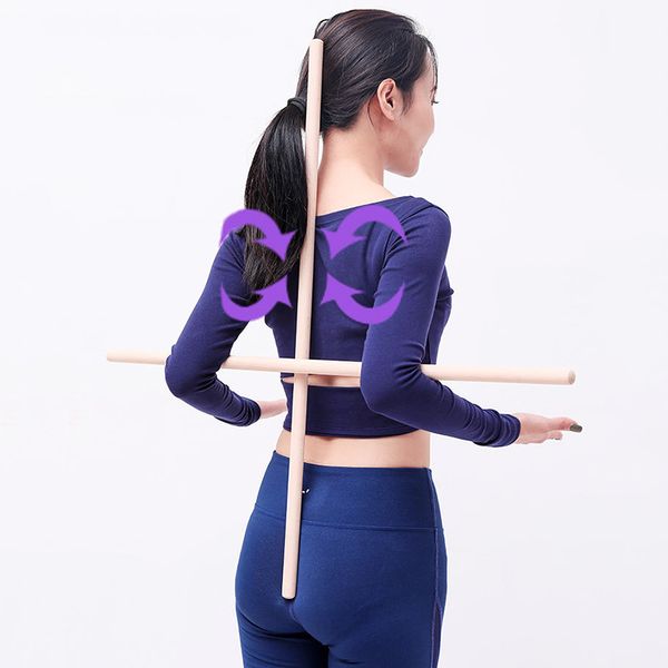 

практическая йога фитнес аксессуары корректор осанки назад плечо поддержка правильная rod йога палочки tool прочный safe