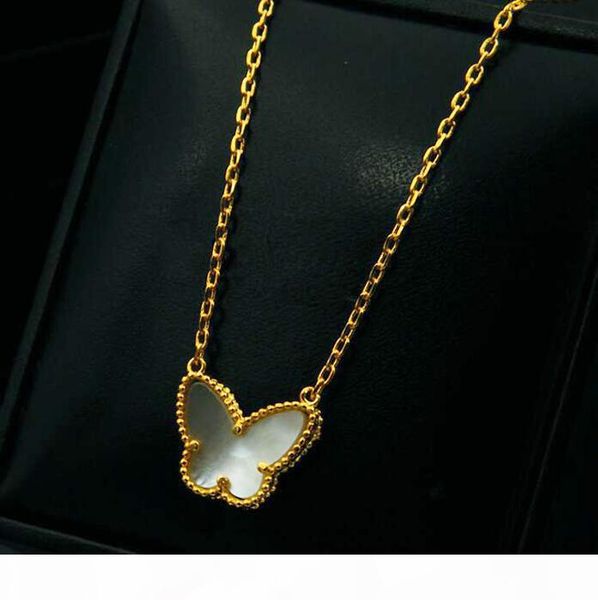 

стиль fine бабочка кулон ожерелье ключица inlay черного белый shell позолоченные ювелирные изделия для женщин, Silver