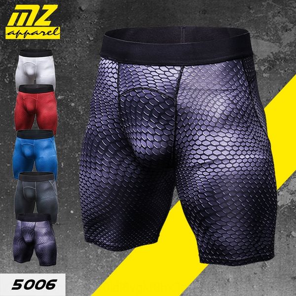 

mpaws mz new printed fitness shorts and tight shorts men's sports running quick-drying compression pants training high elastic tight pa, Black;red