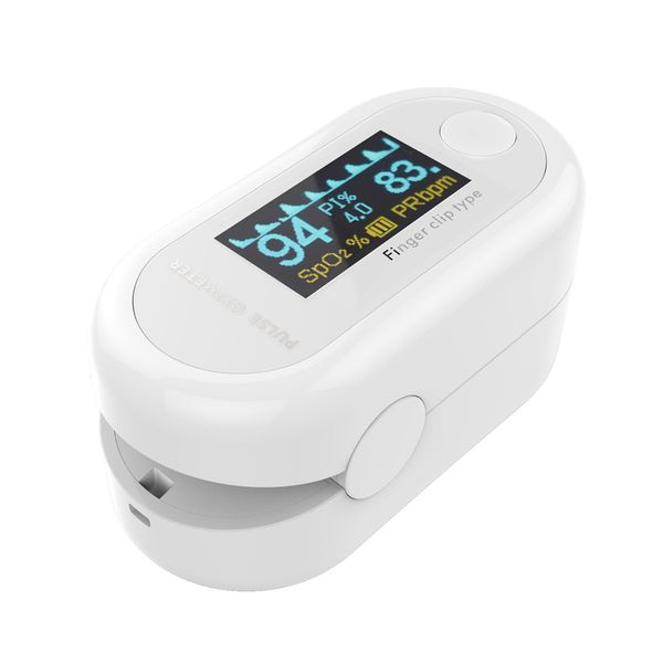 

fingertip pulse oximeter monitor white private mode spo2 blood oxygen saturation pulse rate heart rate perfusion index factory instock fast