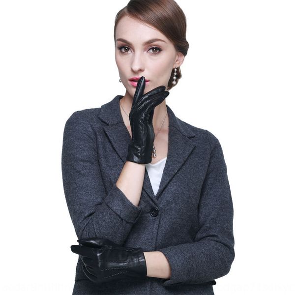 

women's sheepskin fashion and a1065 women's sheepskin warm fashion warm gloves and gloves a1065, Black