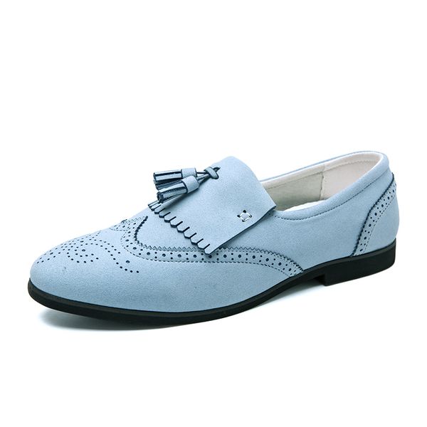 

2020 men dress shoes handmade brogue style paty leather wedding shoes plus size 38-48 men flats leather loafers formal *, Black