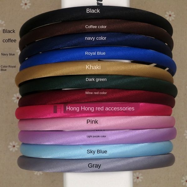 

iwf4a children's women's 1cm wide cloth plastic head toothless multi-color diy handmade accessories diy hair band hair band access, Slivery;white