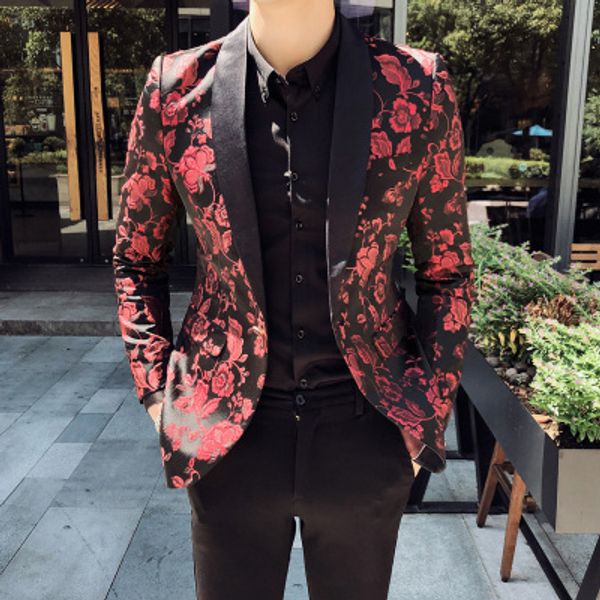 

men party jacket mens blazer hombre stage singer hombre casual slim fit floral designer jacket boys prom dresses 5xl spring 2020, White;black