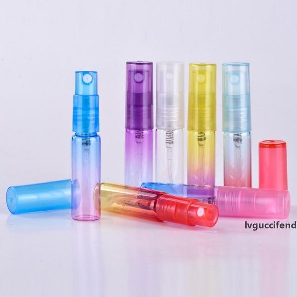 

4ml/8ml new plastic travel sprayer perfume tube bottle gradient colorful glass refillable jar