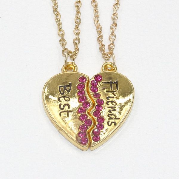 

сеть ожерелье 1 пар лучшего друг сердце серебро золото 2 подвеска ожерелье bff лучшего friendship ожерелье подвеска, Silver