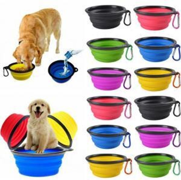 

collapsible pet feeding bowl travel dog cat foldable pop up compact travel silicone dish feeder food container food container 100pcs ooa6206