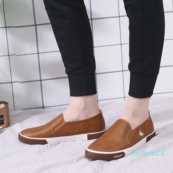 

classic mens leathers casual shoes men casual natural leather loafers sneakers designer shoes men zapatos de l24, Black