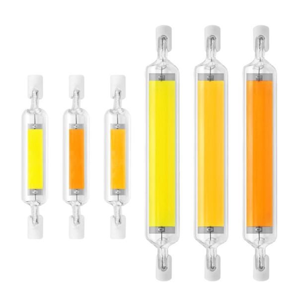 

50pcs / серия r7s led 78мм 6w 9w r7s прожектор 118mm 10w 20w cob лампа 110v 220v стеклянная трубка заменить галогенные лампы свет
