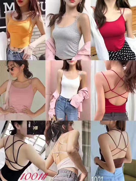 

летняя новый резьбовой ткань top vest жилет сексуального креста большой спинка короткой пуп открытой база рубашки эластичной высокой моды, Camo
