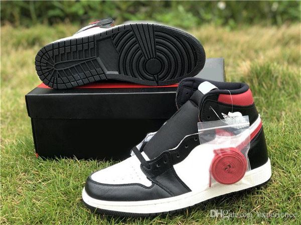 

2019 est authentic 1 og high black gym red 1s white sail man woman basketball shoes sports sneakers 555088-061 with original box