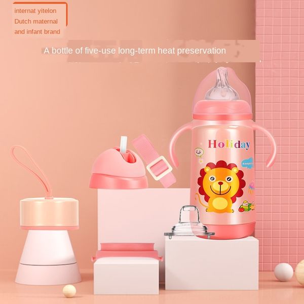 

holland itelong mother and baby 304 stainless steel thermos wide caliber nipple nozzle straw nipple milk bottle cup milk bottle