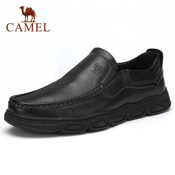 

caeml men's shoes new men's casual genuine leather cowhide sets business shoes soft comfortable light cushioning footwear men, Black