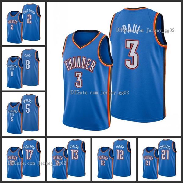 

oklahoma citythunder andre nba roberson dennis schroder jawun evans markieff morris chris paul paul george men 2019-20 icon jersey, Black