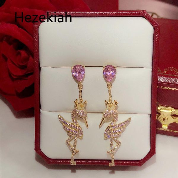 

hezekiah s925 silver northern europe flamingo earrings personality women's earrings dance party superior quality, Golden