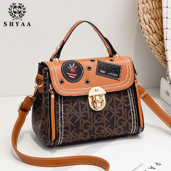 

shyaa brand fashion trend bills shoulder messenger bag slung female bag wild casual tide material small square handbag