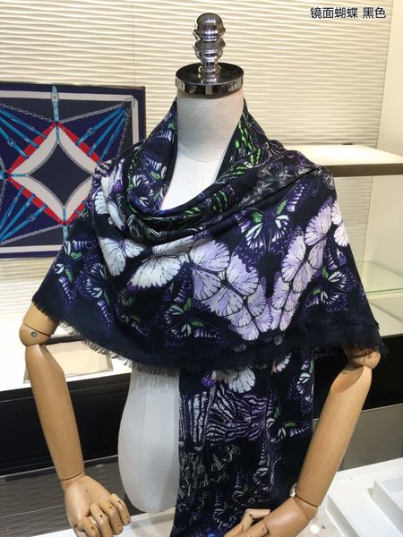 

mirror butterfly cashmere scarf designer scarf bucket hat hats baseball cap women luxury designer scarves silk designer head scarf 2020 new, Blue;gray