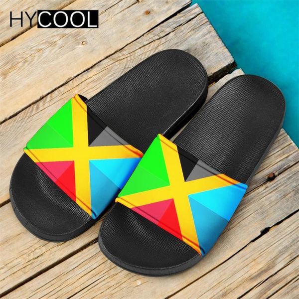 

hycool fashion summer slippers rainbow gay pride flag printing home outdoor slide sandals beachwear women men flip flops