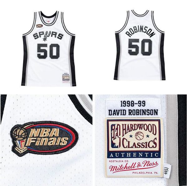 

men basketball san antonio spurs 55 david robinson mitchell & ness 1998-99 hardwoods classics authentic jersey 01, Black;red