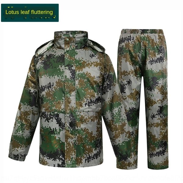 

hfpqc raincoat set thickened camouflage split hiking outdoor waterproof female raincoat set thickened camouflage male split moto, Red;brown