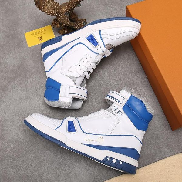 

new new athletic sports shoes for men runner fashion footwear lace -up trainer sneaker mid -walking with box chaussures pour hommes mens, Black