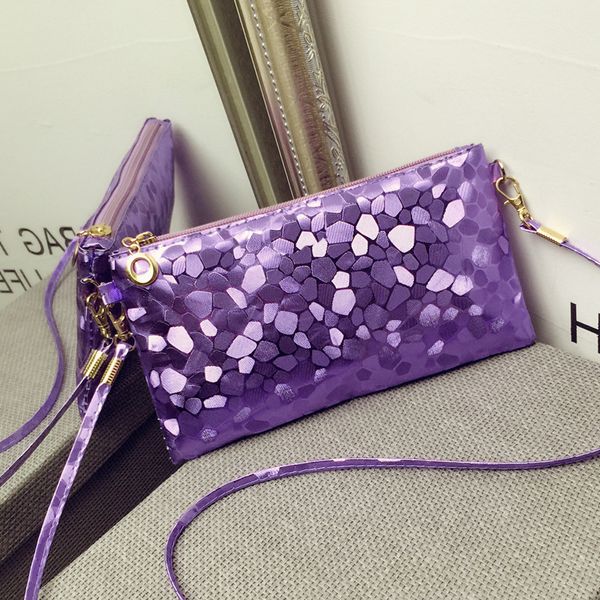 

trendy bright pu leather laser shoulder bag color key bag ins coin purse messenger female practical clutch #15