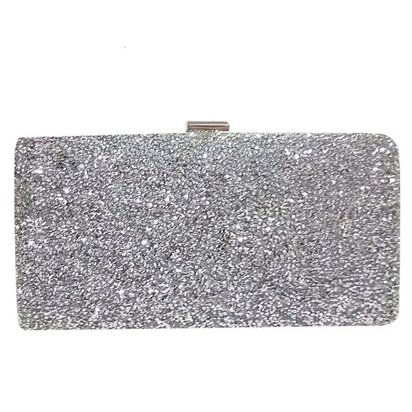 

woman evening bag women diamond rhinestone clutch crystal day clutch wallet wedding purse party banquet, silver