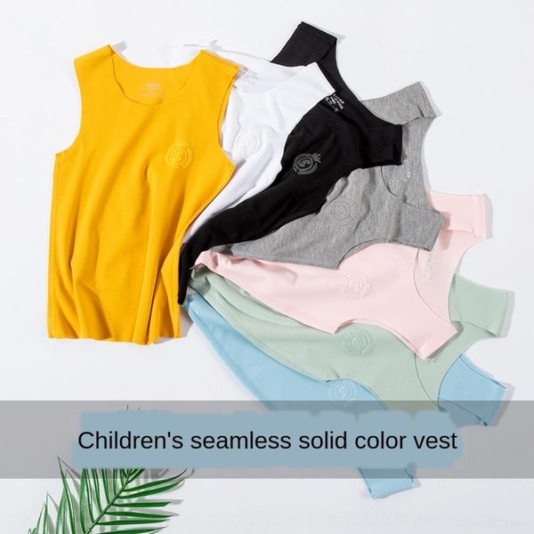 

children's cartoon 360 seamless boneless ice modal sleeveless vest casual cut close-fitting base vest, Blue