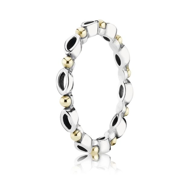 

authentic ale 925 sterling silver two-tone detail ring new sale luxury designer jewelry women 14k gold plated band rings with pandora box