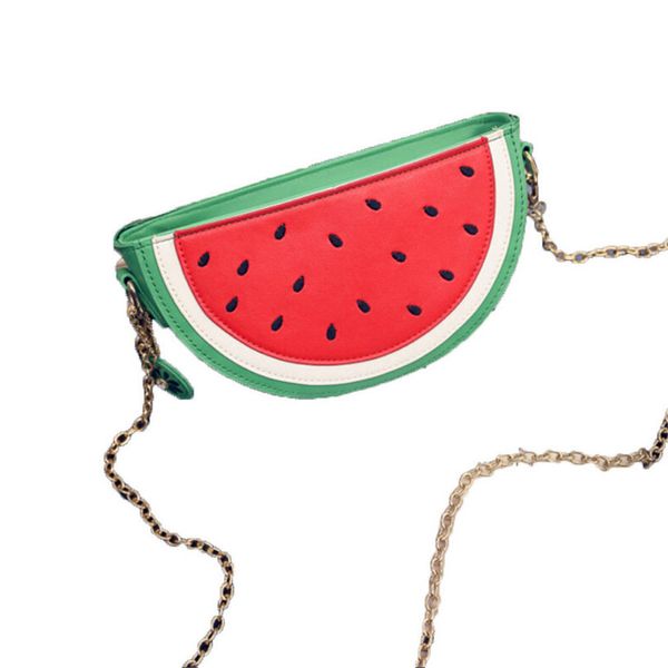 

summer new female bag pu leather women bag cute fruit packet shoulder messenger bag orange watermelon strawberry zer