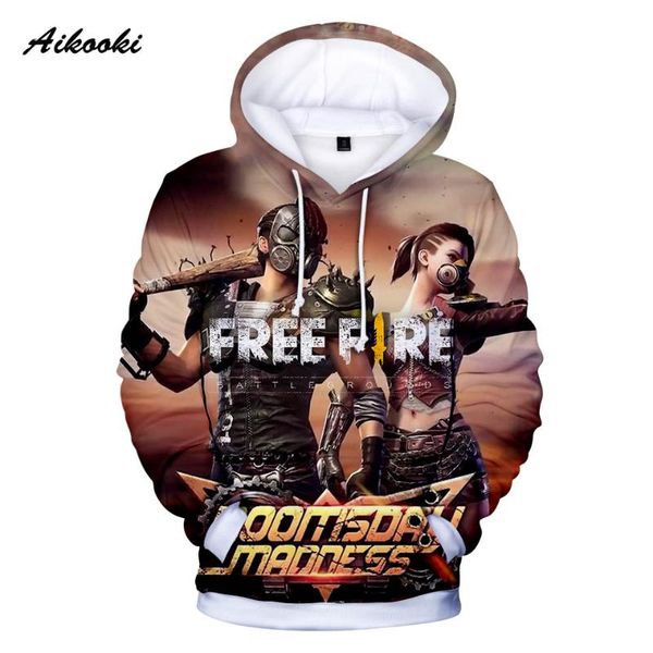 

aikooki fire hoodies men/women hooded sweatshirts mens hoody gun game fire polluvers cap tracksuit winter coats, Black
