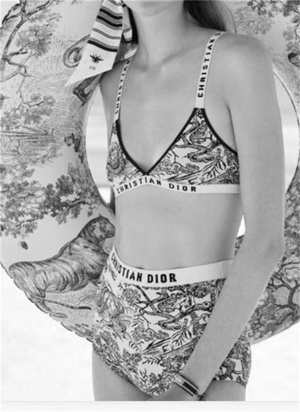 

332020 new designer fashion swimsuit bikini female brandgÃ»ccÃ¬ bikini alphabet swimsuit bandages beach one-piece swimsuit, White;black