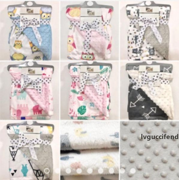 

2019 latest new baby baby 75*120cm, 10 styles of blanket spring and summer baby print double flannel coral velvet hug blanket children s air
