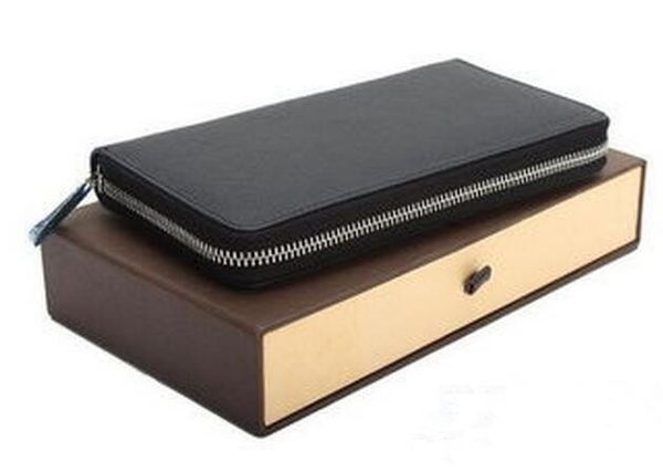 

wallet 2019 leather men and women wallets designer luxury handbags purses card holders 3 color with box, Red;black