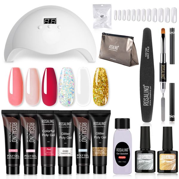 

rosalind nail kit extension lamp gel polish tool set all for manicure set poly nail art kit professional