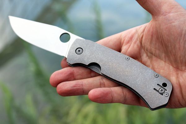 

c186 d2 blade ti titanium handle copper washer camping survival rescue self-defense outdoor gear edc hand tool tactical folding pocket knife