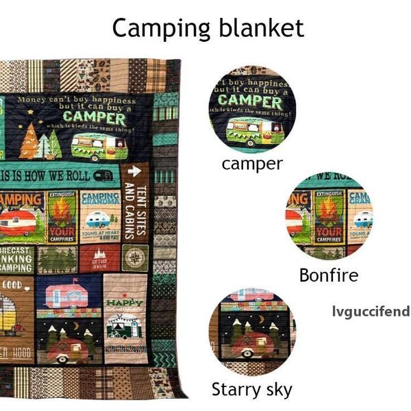 

camping blanket quilt letter pet 3d print blankets outdoor traveling picnics beach tent mat pad camping towel swaddling 10 styles cfyz298