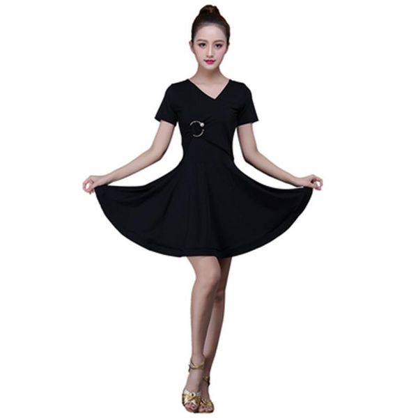 

latin dance clothes female performance competition clothes big professional dress exercise, Black;red