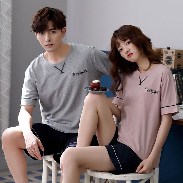 

dpfyb new couple pajamas simple cotton korean style moisture absorption and pullover pulloverpajamas pullover perspiration outdoor wear home, Black;brown