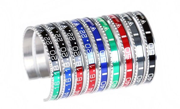 

new 316l stainless steelmen women speedometer bracelet open bangles jewelry fit watch for party gift, Black