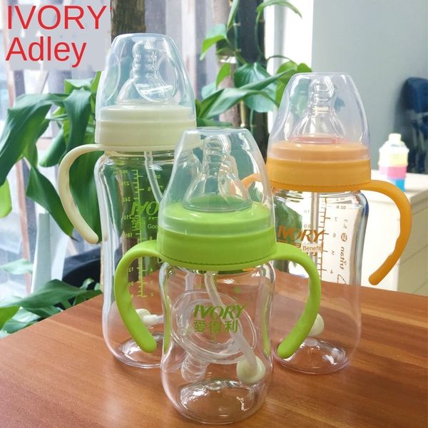 

adeli feeding wide-caliber baby feeding with straw handle newborn baby fall-proof drinking milk milk bottle straw bottle